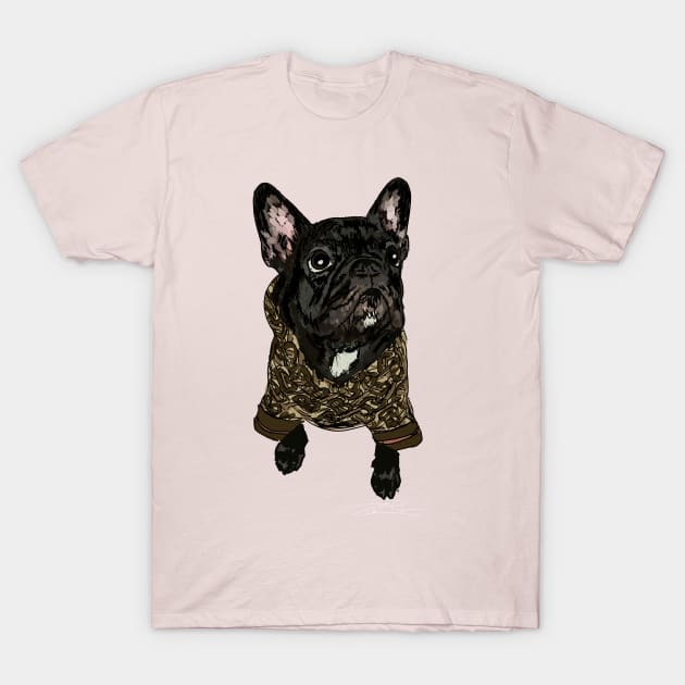 French Bull Dog Fashion Forward T-Shirt by ART by RAP
